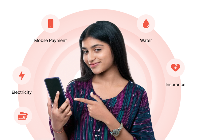 Man using banking services on smartphone